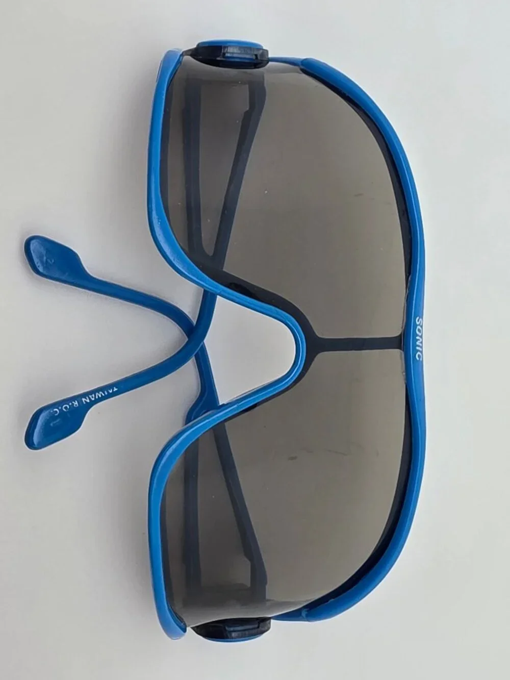 Sonic Macho Man Blue Frame Polarized Grey Lens Randy Savage Shield Sunglasses